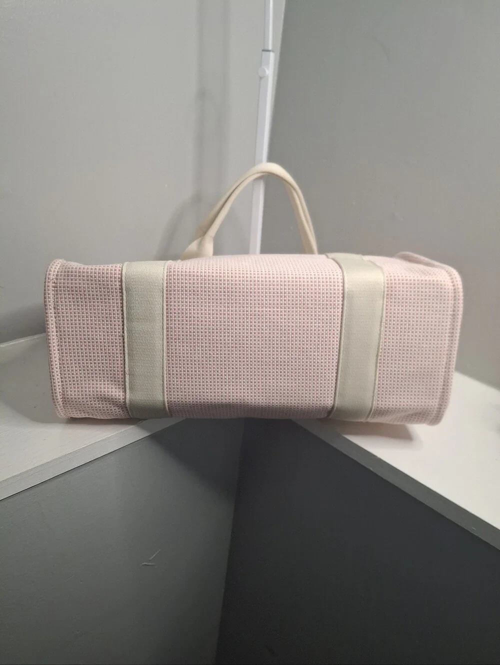 Ampere Creations Margo Pink Cotton Canvas Tote Crossbody Bag NWT + Bag Charm